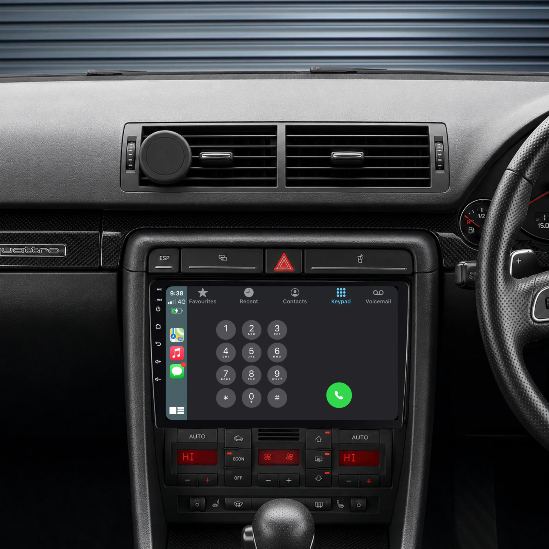 Audi A4 B6 B7 (2001-2008) Plug & Play Head Unit Upgrade Kit: Car Radio with Wireless & Wired Apple CarPlay & Android Auto - Image 3