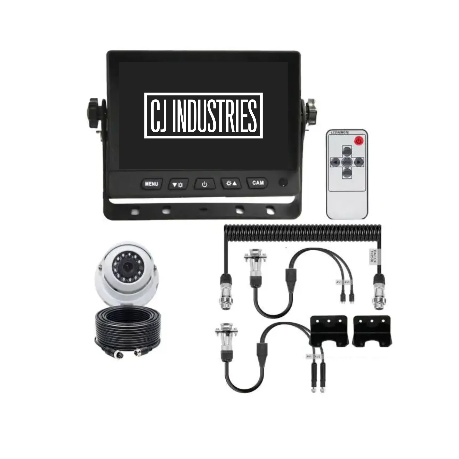 Heavy Duty Caravan / Truck Reverse Camera Kit with Monitor + Suzy Coil Quick Connect Kit - Image 2