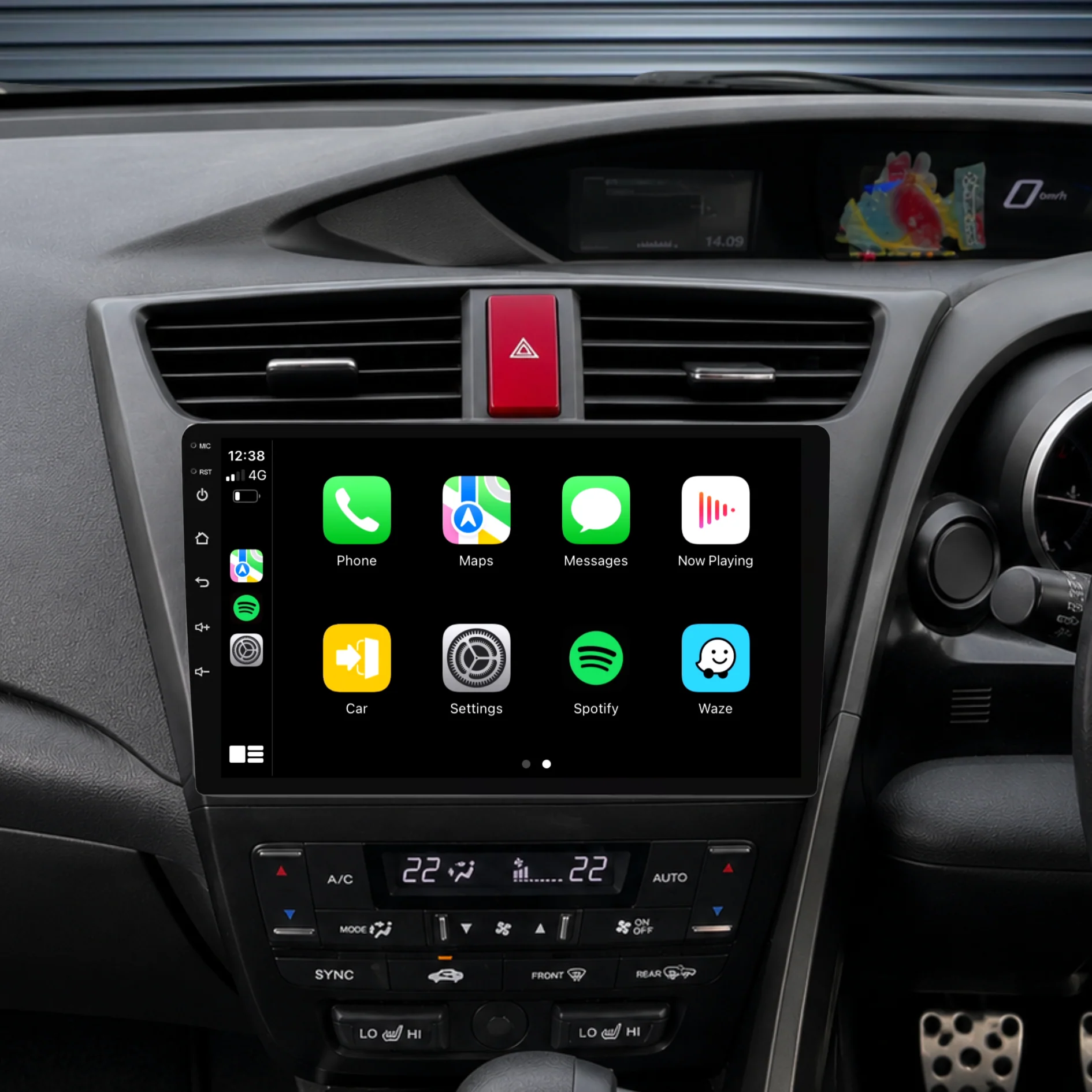 Honda Civic Hatch (2012-2016) Plug & Play Head Unit Upgrade Kit: Car Radio with Wireless & Wired Apple CarPlay & Android Auto