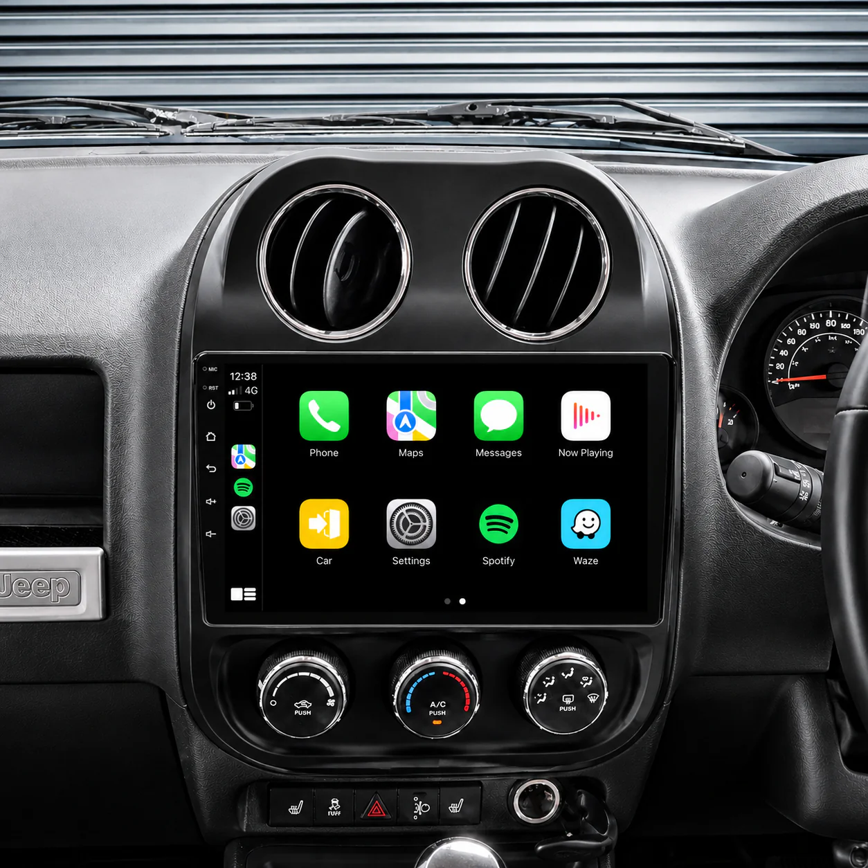 Jeep Compass / Patriot (2010-2016) Plug & Play Head Unit Upgrade Kit: Car Radio with Wireless & Wired Apple CarPlay & Android Auto