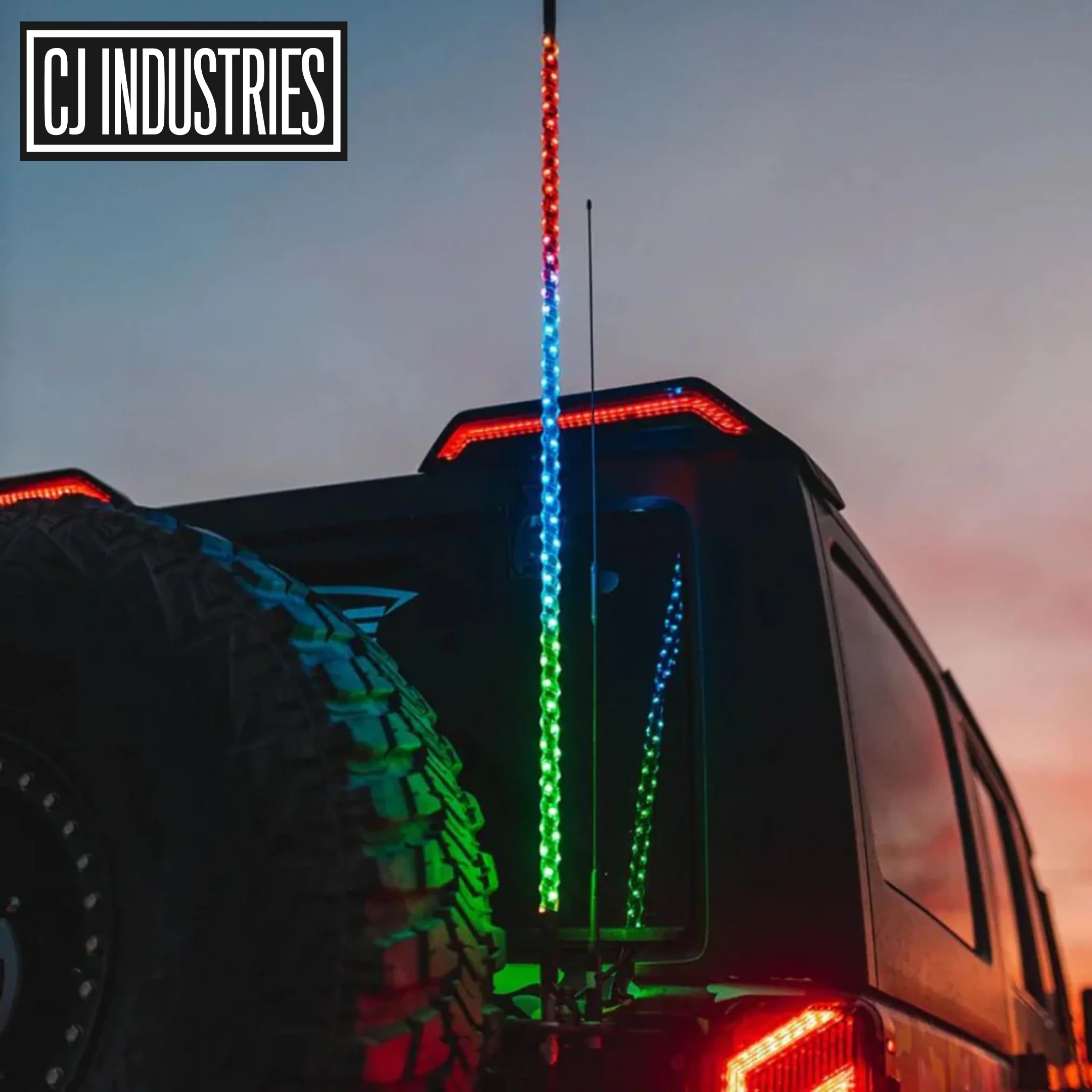 LED RGB 4x4 Antenna Whip Lights (3,4,5,6 Foot)