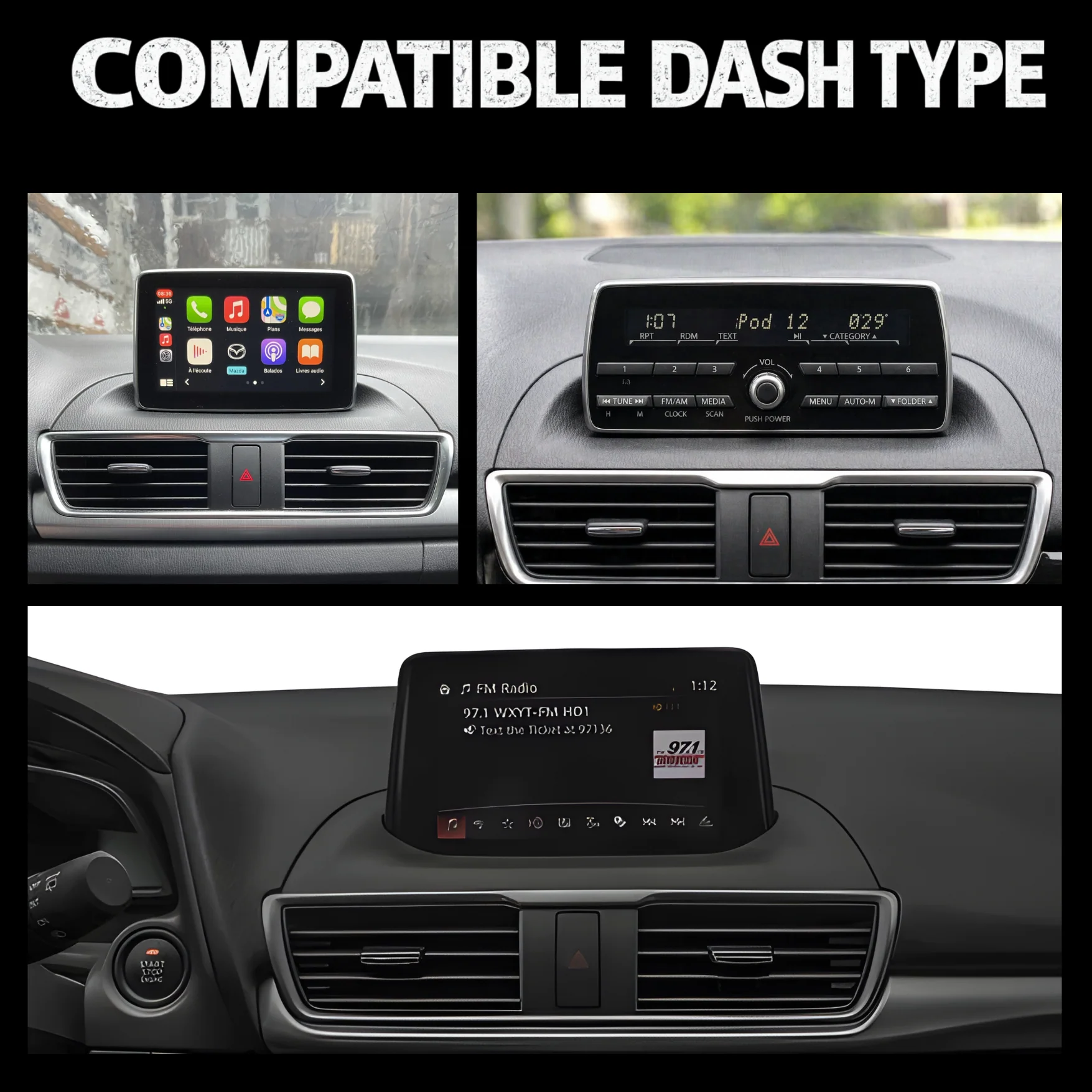 Mazda 3 BM BN (2013-2018) 12.3" HD Plug & Play Head Unit Upgrade Kit: Car Radio with Wireless & Wired Apple CarPlay & Android Auto - Image 6