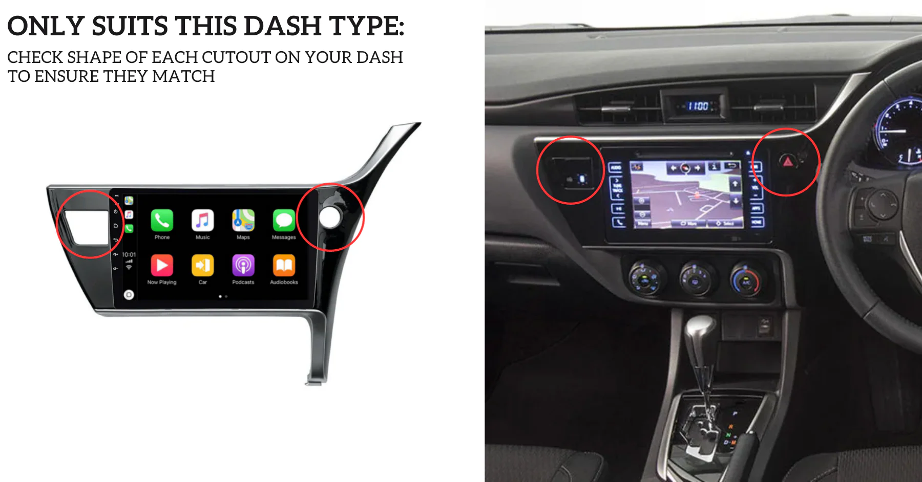 Toyota Corolla Sedan (2017-2019) Plug & Play Head Unit Upgrade Kit: Car Radio with Wireless & Wired Apple CarPlay & Android Auto - Image 7