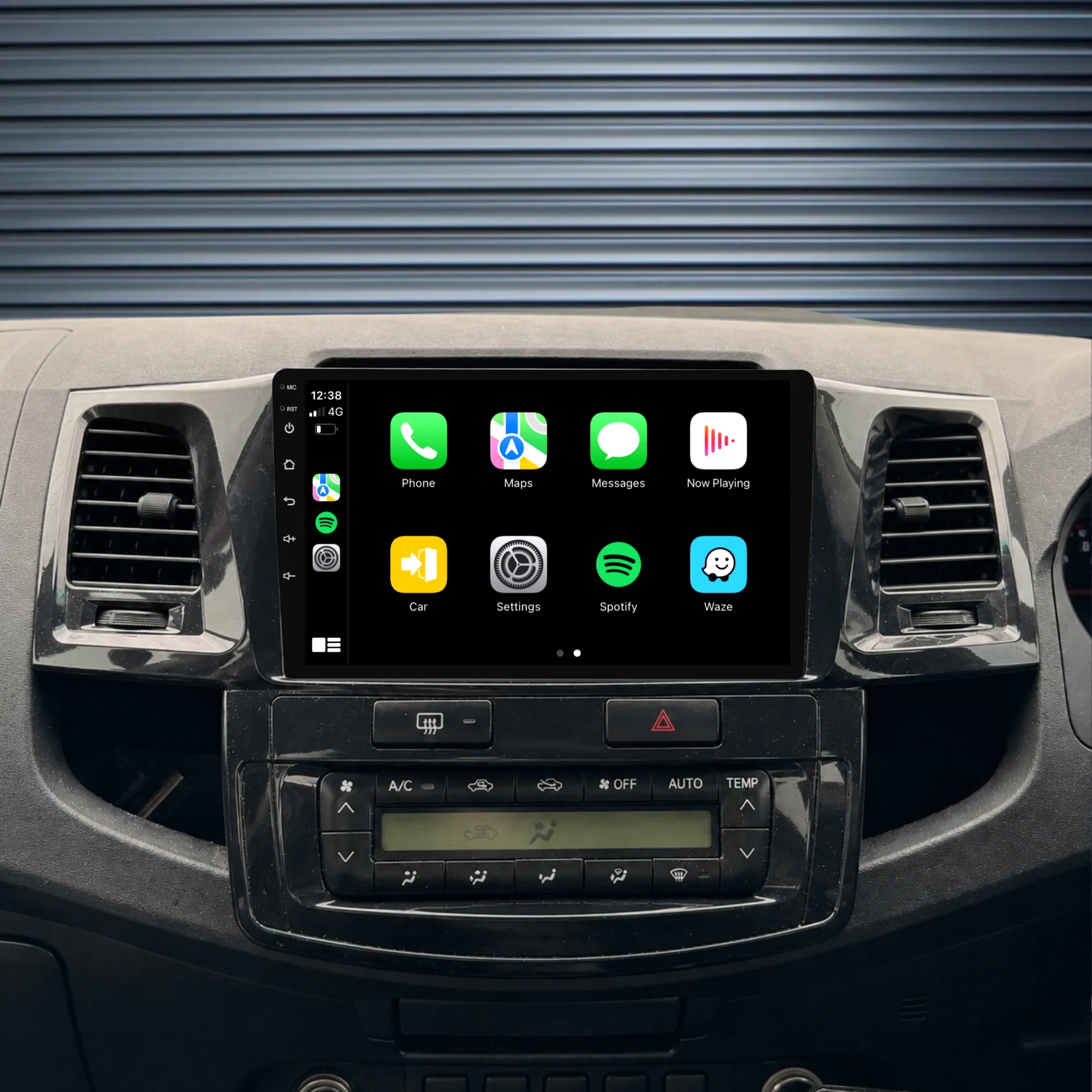 Toyota Hilux / N70 Auto AC (2008-2014) Plug & Play Head Unit Upgrade Kit: Car Radio with Wireless & Wired Apple CarPlay & Android Auto