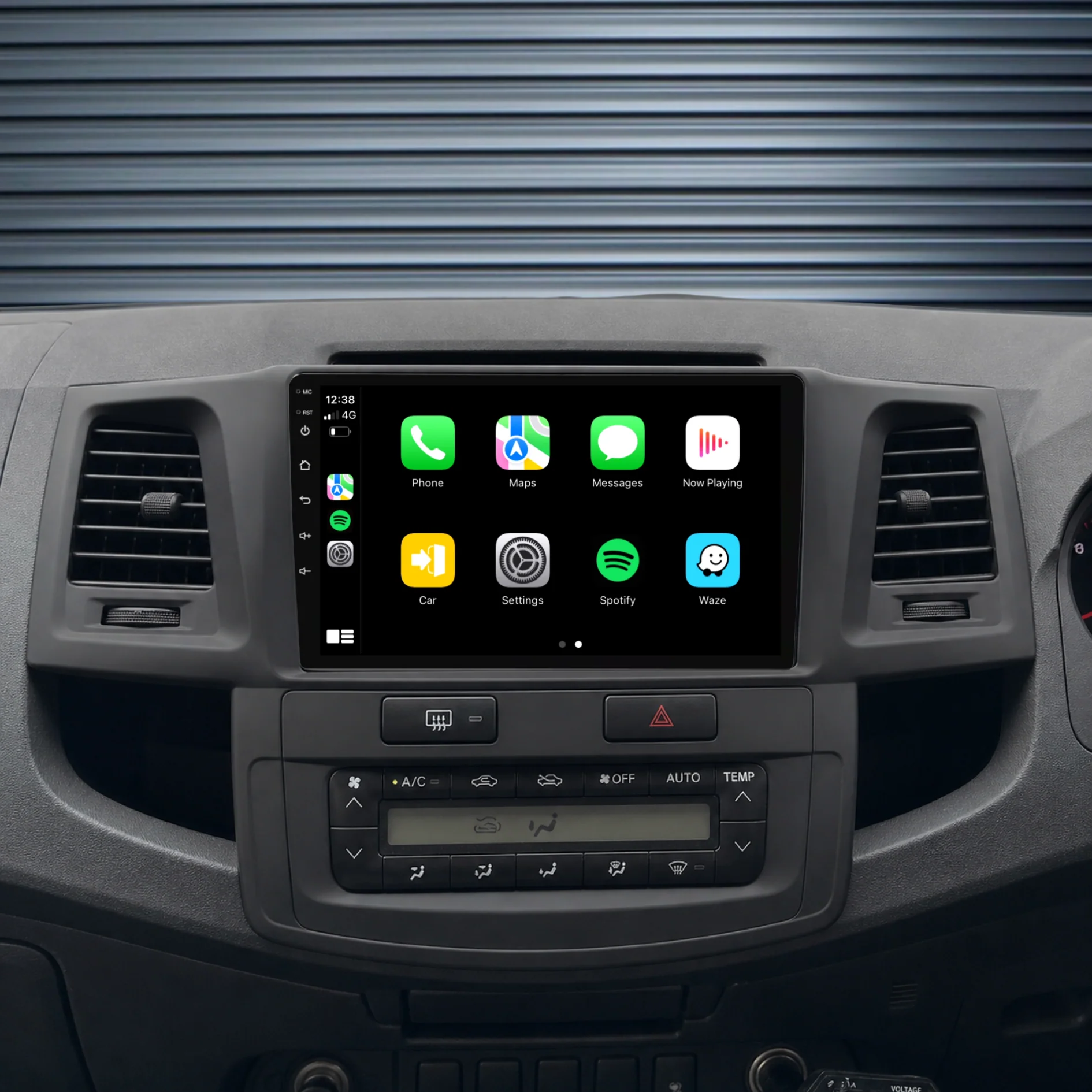 Toyota Hilux / N70 Auto AC - matte black (2008-2014) Plug & Play Head Unit Upgrade Kit: Car Radio with Wireless & Wired Apple CarPlay & Android Auto