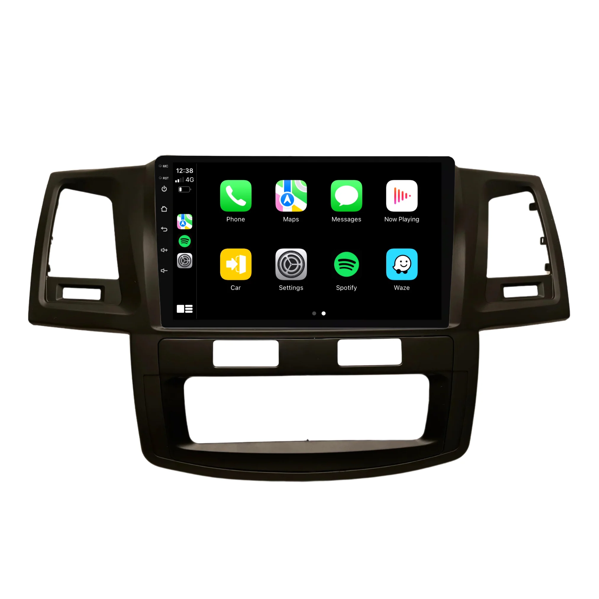 Toyota Hilux / N70 Auto AC - matte black (2008-2014) Plug & Play Head Unit Upgrade Kit: Car Radio with Wireless & Wired Apple CarPlay & Android Auto - Image 2