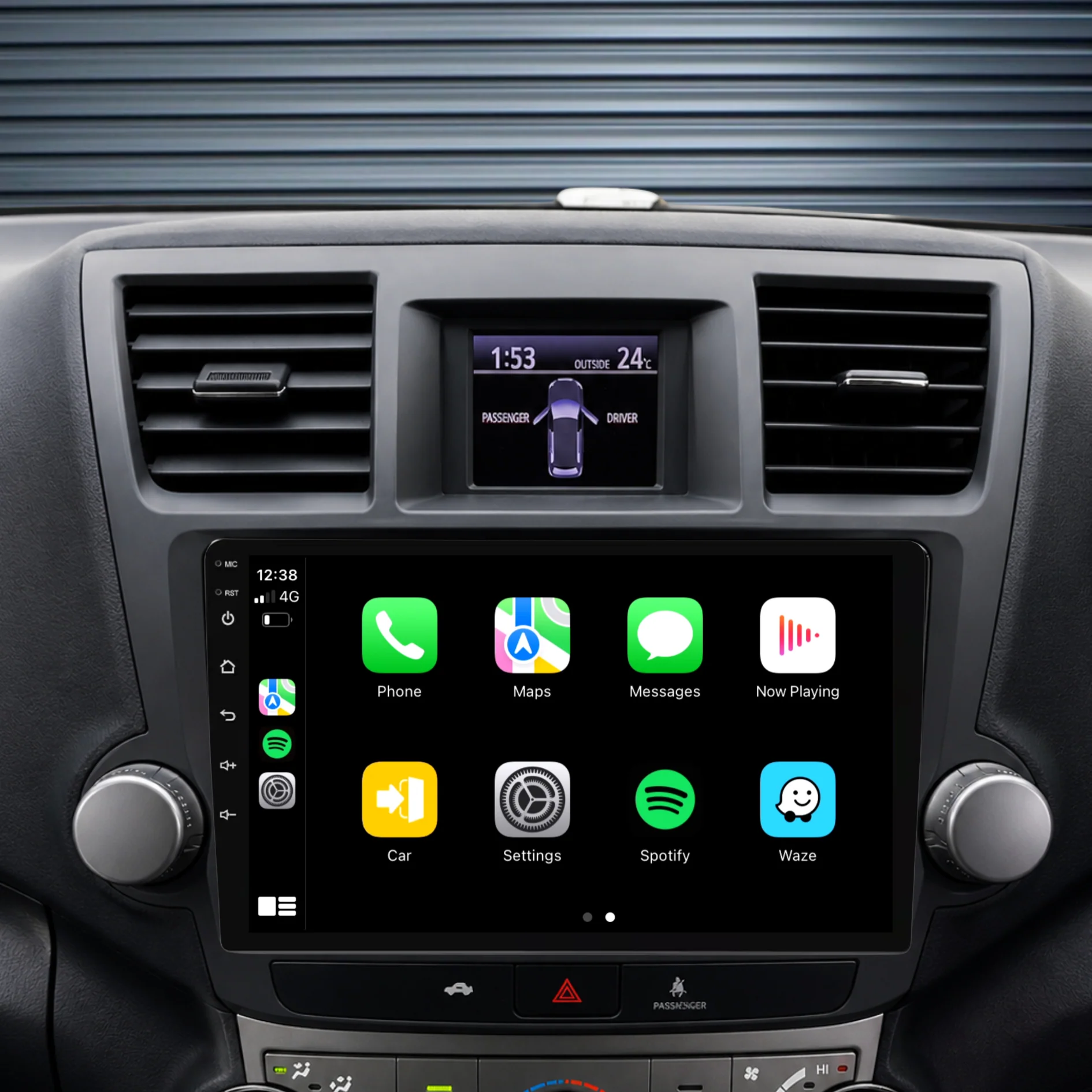 Toyota Kluger (2008-2014) Plug & Play Head Unit Upgrade Kit: Car Radio with Wireless & Wired Apple CarPlay & Android Auto