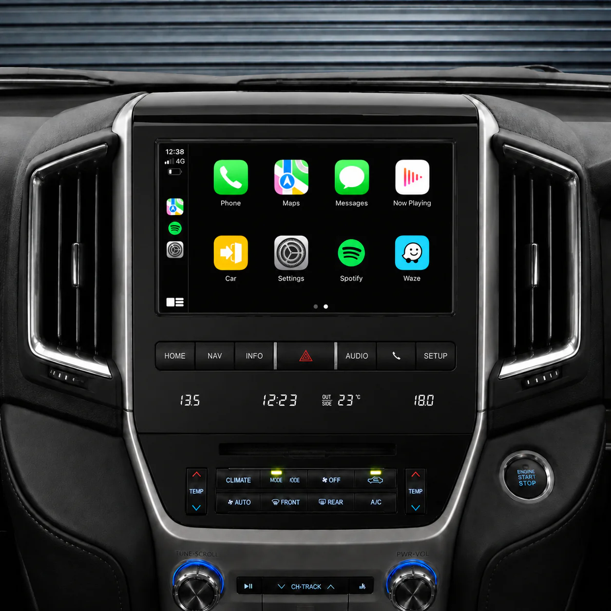 Toyota Landcruiser 200 Series VX & Sahara (2016-2021) Plug & Play Head Unit Upgrade Kit: Car Radio with Wireless & Wired Apple CarPlay & Android Auto