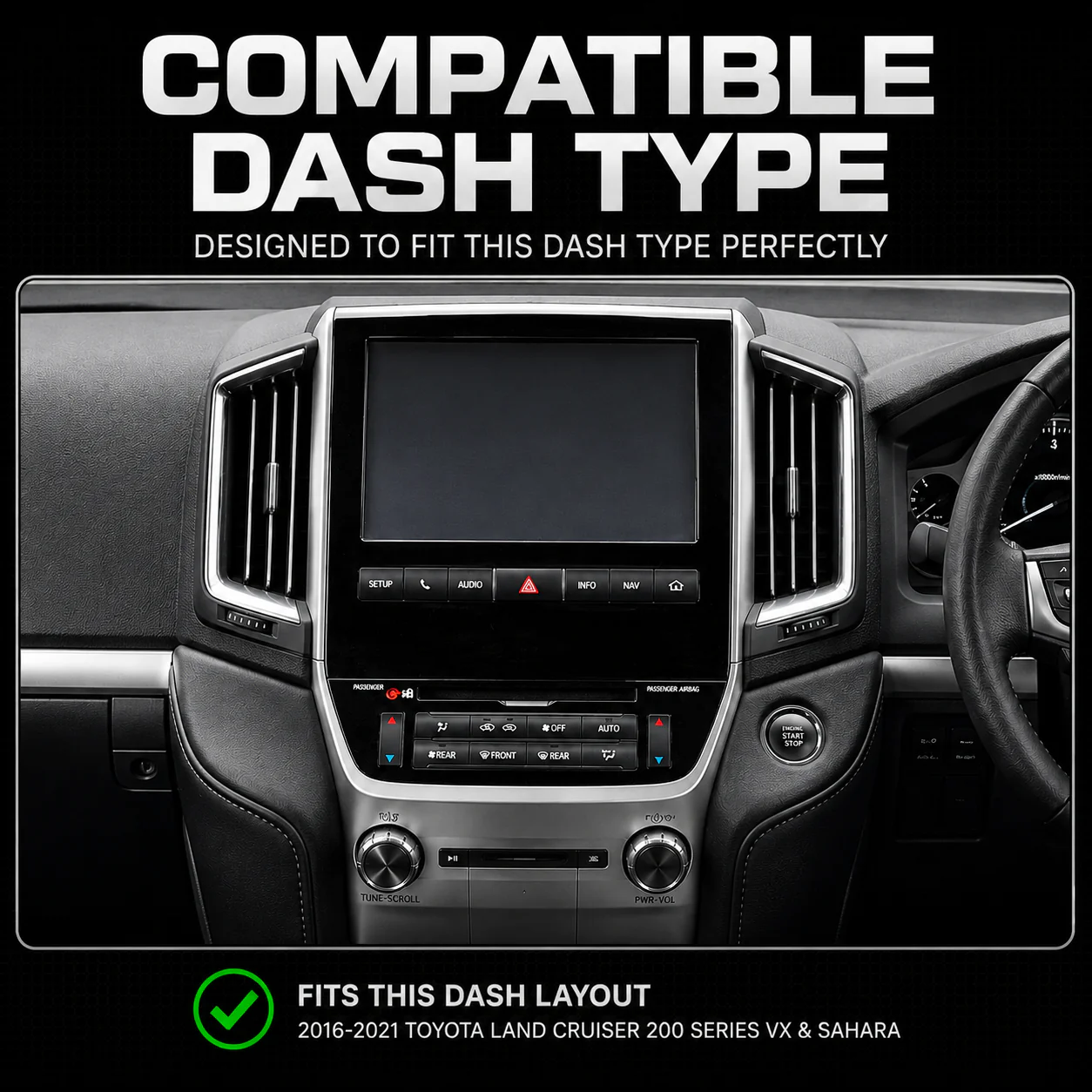 Toyota Landcruiser 200 Series VX & Sahara (2016-2021) Plug & Play Head Unit Upgrade Kit: Car Radio with Wireless & Wired Apple CarPlay & Android Auto - Image 10