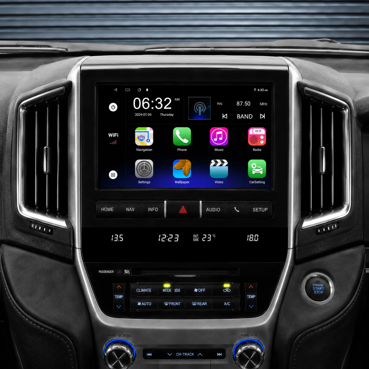 Toyota Landcruiser 200 Series VX & Sahara (2016-2021) Plug & Play Head Unit Upgrade Kit: Car Radio with Wireless & Wired Apple CarPlay & Android Auto - Image 6