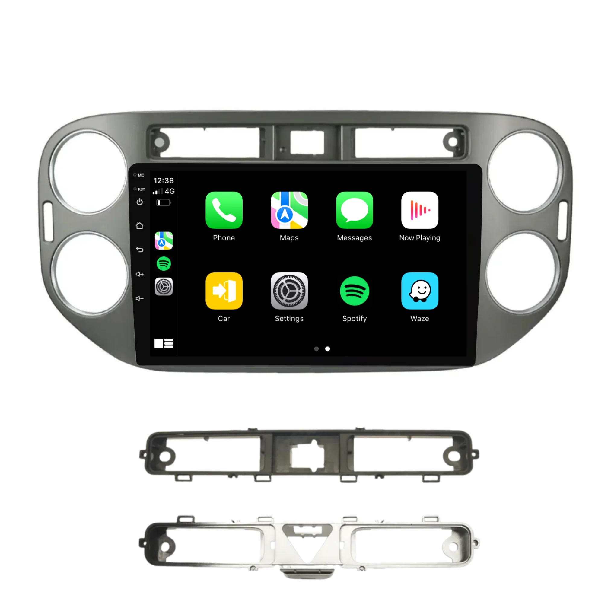 Volkswagen Tiguan SILVER (2010-2016) Plug & Play Head Unit Upgrade Kit: Car Radio with Wireless & Wired Apple CarPlay & Android Auto - Image 2