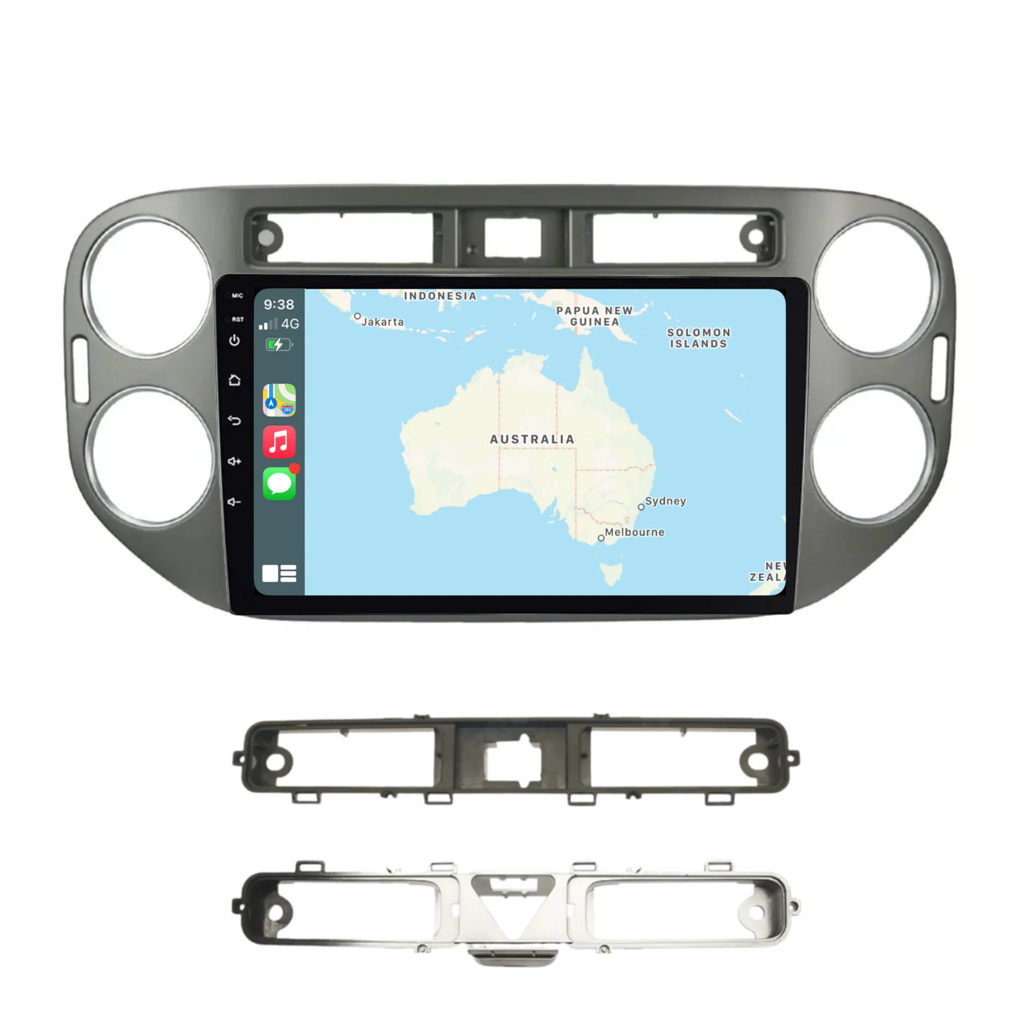 Volkswagen Tiguan SILVER (2010-2016) Plug & Play Head Unit Upgrade Kit: Car Radio with Wireless & Wired Apple CarPlay & Android Auto - Image 3