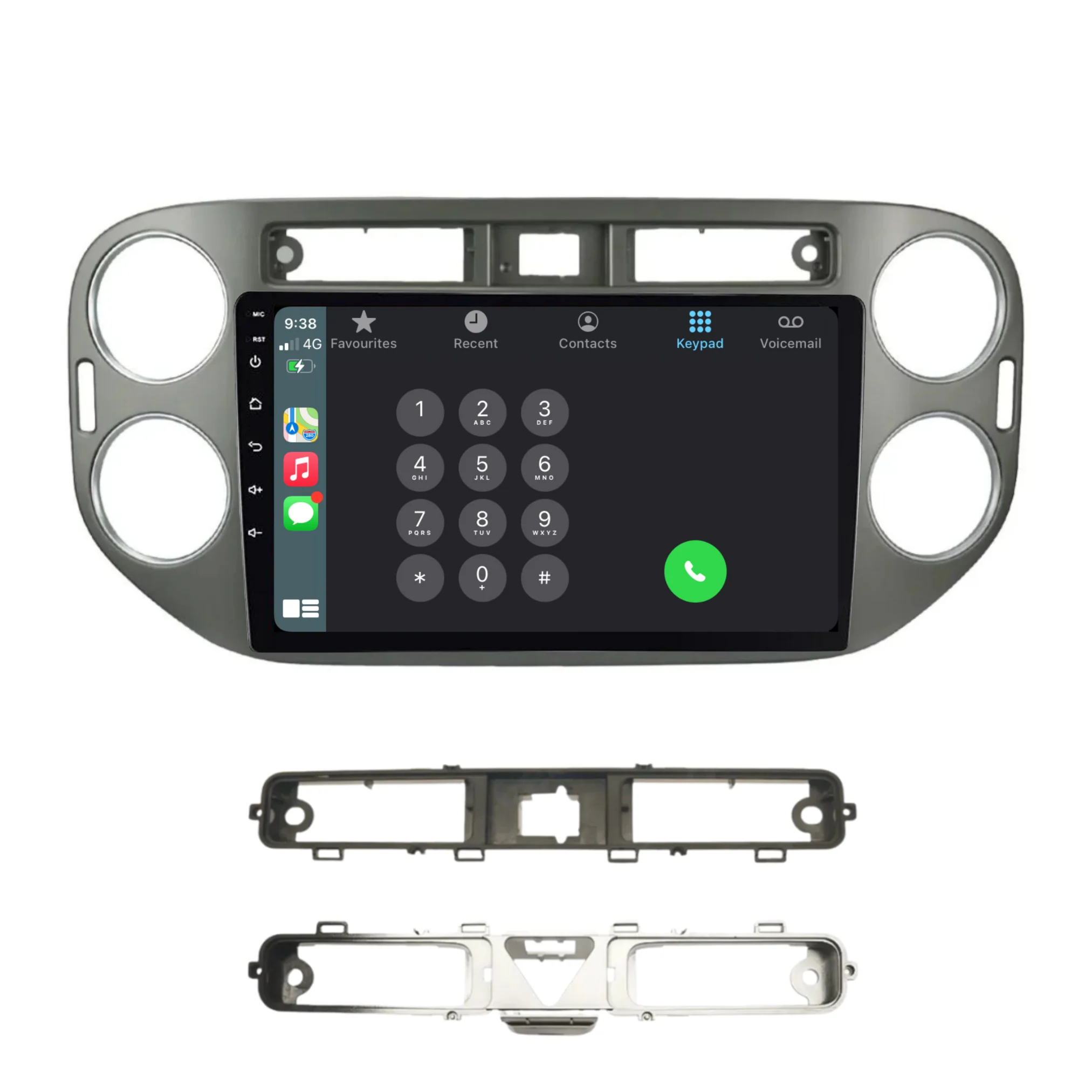 Volkswagen Tiguan SILVER (2010-2016) Plug & Play Head Unit Upgrade Kit: Car Radio with Wireless & Wired Apple CarPlay & Android Auto - Image 4