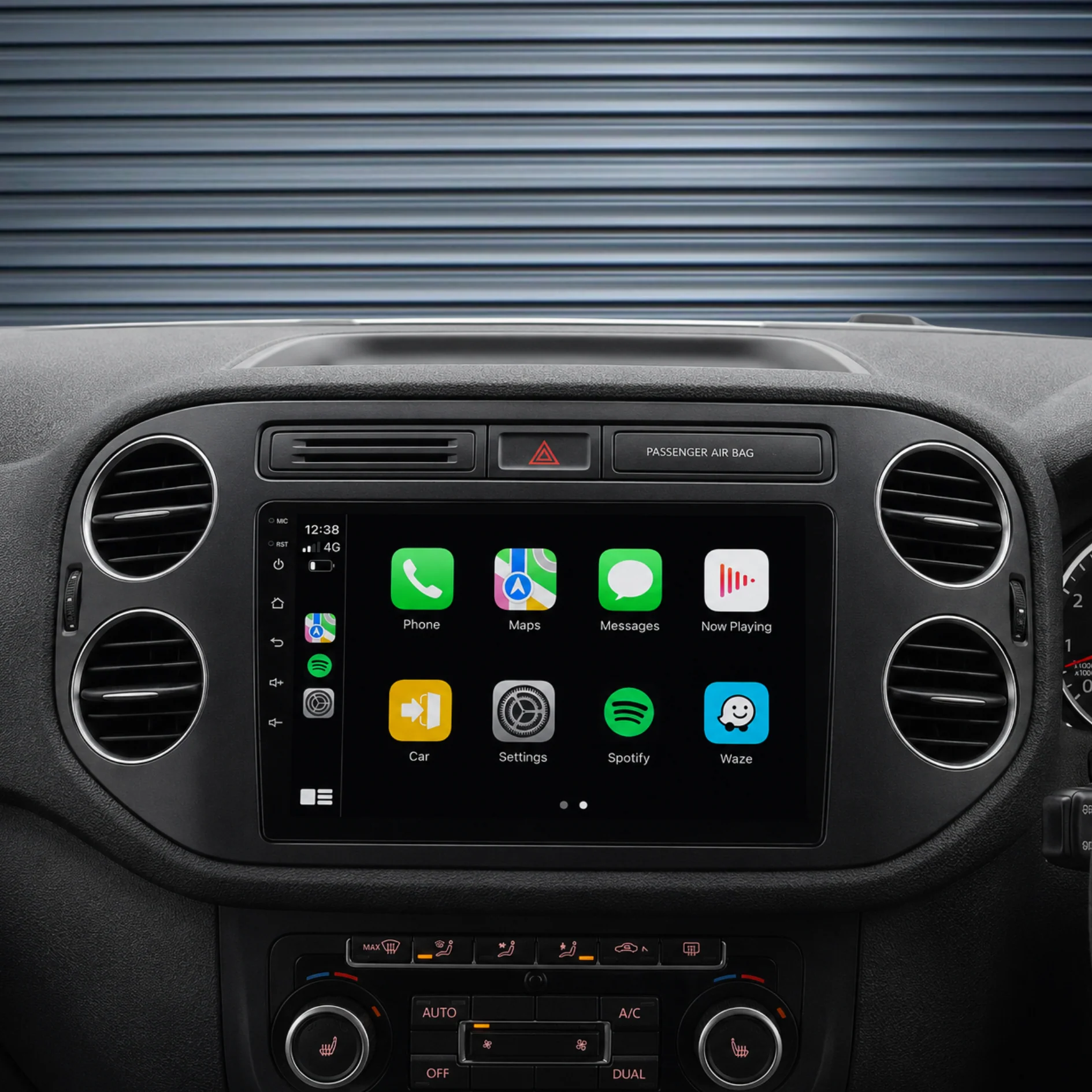 Volkswagen Tiguan BLACK (2010-2016) Plug & Play Head Unit Upgrade Kit: Car Radio with Wireless & Wired Apple CarPlay & Android Auto