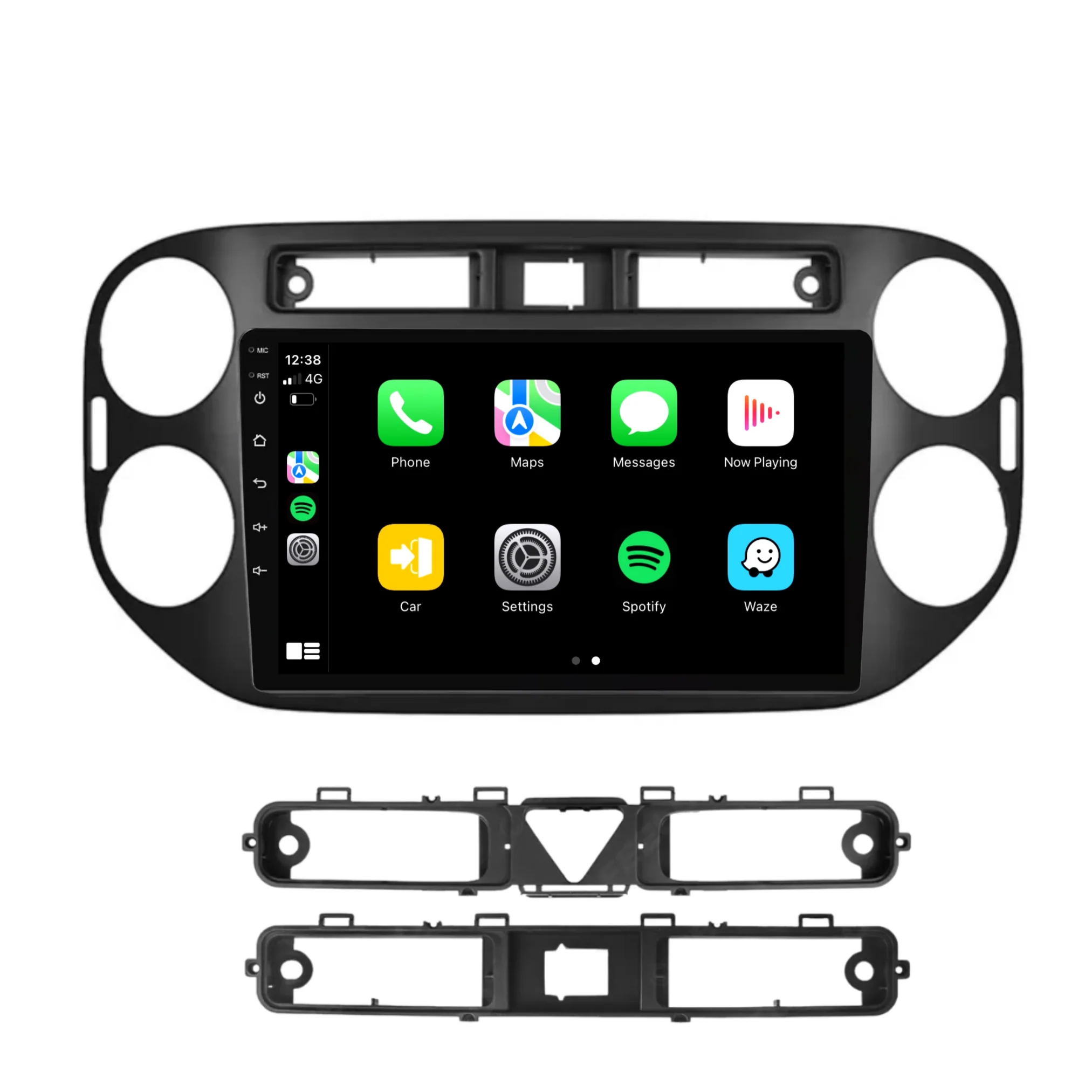 Volkswagen Tiguan BLACK (2010-2016) Plug & Play Head Unit Upgrade Kit: Car Radio with Wireless & Wired Apple CarPlay & Android Auto - Image 2