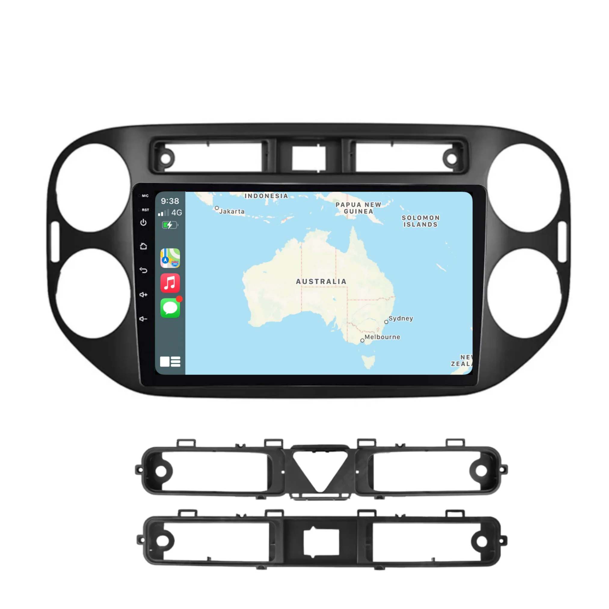 Volkswagen Tiguan BLACK (2010-2016) Plug & Play Head Unit Upgrade Kit: Car Radio with Wireless & Wired Apple CarPlay & Android Auto - Image 3