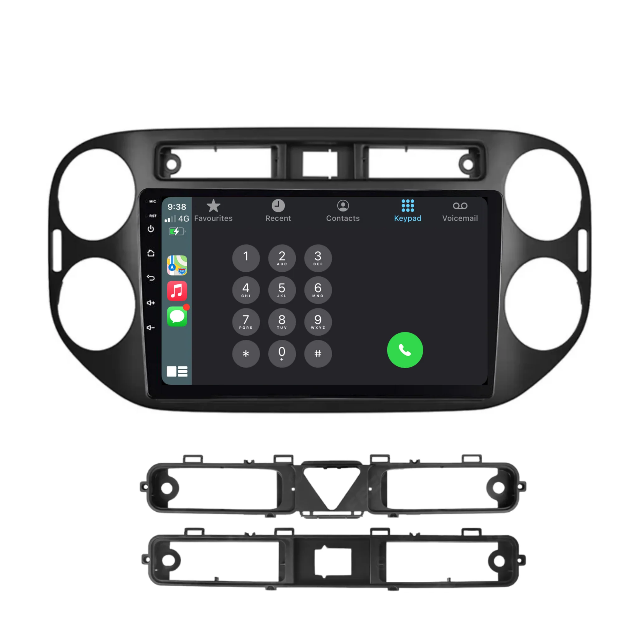 Volkswagen Tiguan BLACK (2010-2016) Plug & Play Head Unit Upgrade Kit: Car Radio with Wireless & Wired Apple CarPlay & Android Auto - Image 4