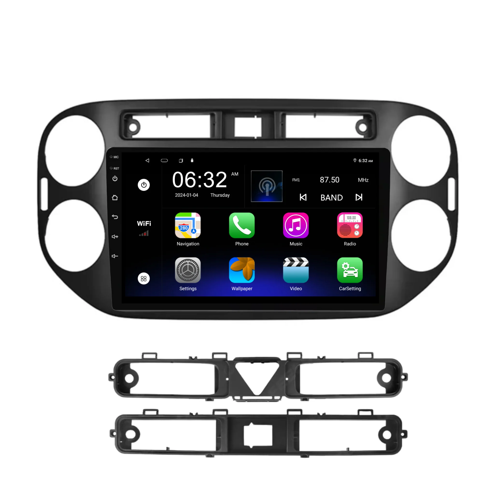 Volkswagen Tiguan BLACK (2010-2016) Plug & Play Head Unit Upgrade Kit: Car Radio with Wireless & Wired Apple CarPlay & Android Auto - Image 7
